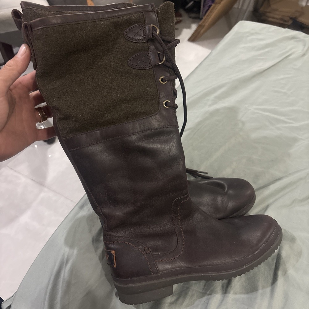 Ugg Elsa Waterproof Boots Brown Tall Size 5.5